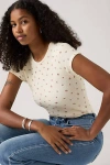 Levi's Dry Goods Waffle Cap Sleeve Tee In White