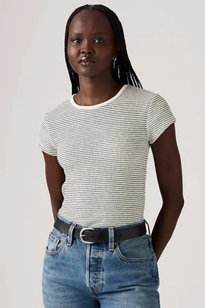 Levi's Dry Goods Waffle Cap Sleeve Tee In White