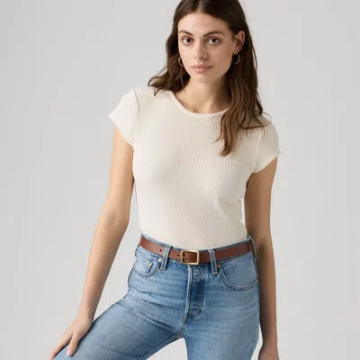 Levi's Dry Goods Waffle Cap Tee T-shirt In White