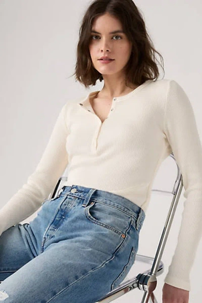 Levi's Dry Goods Waffle Henley In White