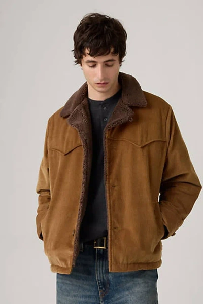 Levi's Durham Cozy Short Coat In Brown