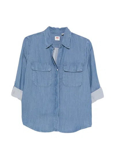 Levi's Elaine Pocket Utility Shirt In Blue