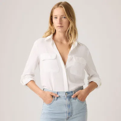 Levi's Elaine Utility Shirt In White