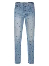 Levi's Embroidered Cotton Jeans In Blue