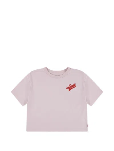 Levi's Kids' Embroidered-logo T-shirt In Pink