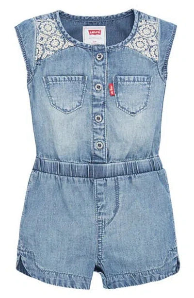 Levi's® Embroidered Romper In Blue