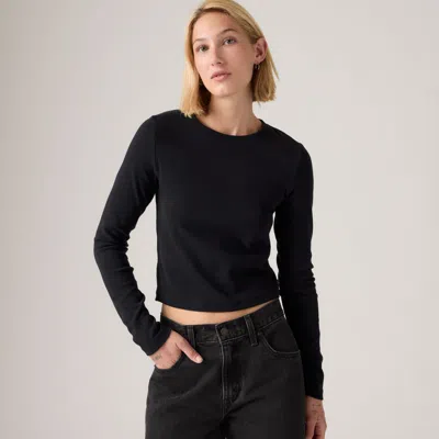 Levi's Essential Long-sleeve Baby Tee T-shirt In Black