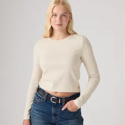 Levi's Essential Long-sleeve Baby Tee T-shirt In Neutral