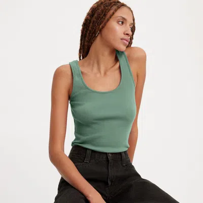 Levi's Essential Rib Tank Top In Green