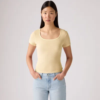 Levi's Essential Square Neck Tee In Nude