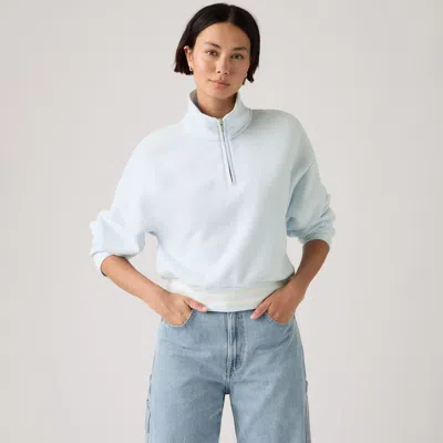 Levi's Everyday Quarter Zip Sweatshirt In Blue