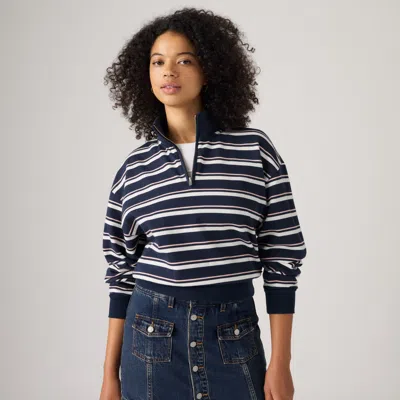 Levi's Everyday Quarter Zip Sweatshirt In Blue