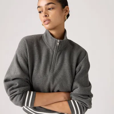 Levi's Everyday Quarter Zip Sweatshirt In Brown