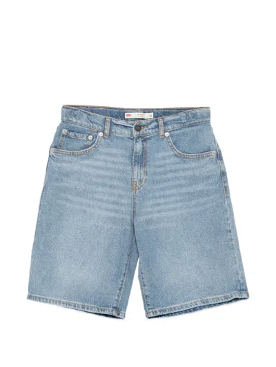 Levi's Kids' Faded Denim Shorts In Blue
