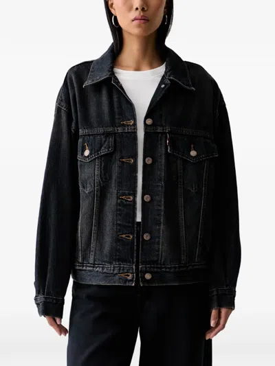 Levi's Faded-effect Denim Jacket In Black