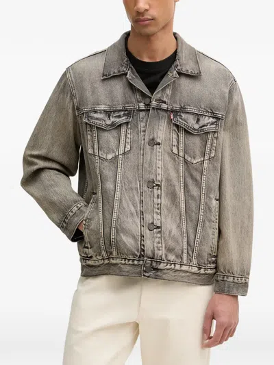 Levi's Faded-effect Denim Jacket In Gold