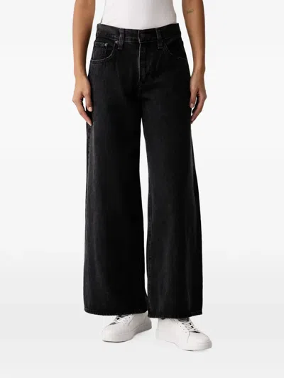 Levi's Faded-effect Wide-leg Jeans In Black