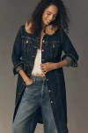 Levi's Faux Fur Collar Belted Denim Coat Jacket In Blue