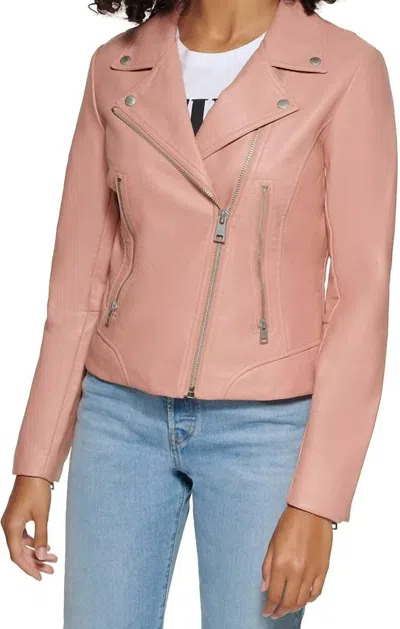 Levi's Faux Leather Asymmetrical Moto Jacket In Cameo Pink