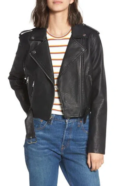 Levi's® Faux Leather Fashion Belted Moto Jacket In Black