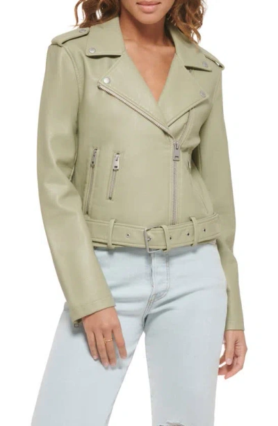 Levi's® Faux Leather Fashion Belted Moto Jacket In Green Cha