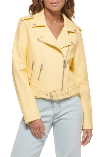 Levi's® Faux Leather Fashion Belted Moto Jacket In Popcorn