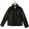 Levi's® Faux Leather Faux Shearling Collar Jacket In Black