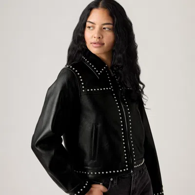 Levi's Faux Leather Studded Jacket In Multi