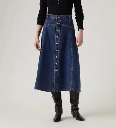 Levi's Female Skirts Levis 003nn 0002 Yoked Slightly Circular In Blue
