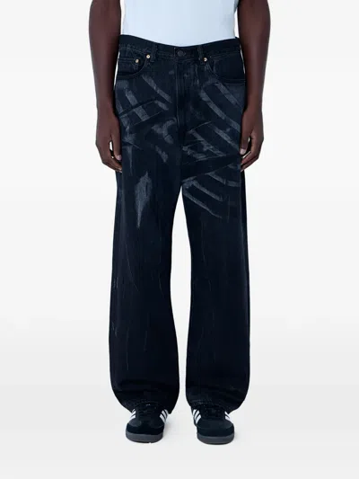 Levi's Five-pocket Distressed-print Jeans In Blue