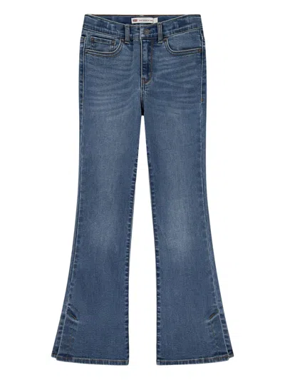 Levi's Kids' Flared Logo-patch Jeans In Blue