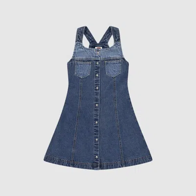 Levi's Flared Tonal Dress Big Girls 7-16 L In Blue