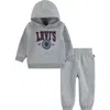 Levi's® Babies'  Fleece Logo Hoodie & Joggers Set In Grey Heather