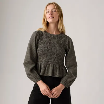 Levi's Fleur Smocked Top In Green