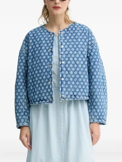 Levi's Floral-print Quilted Jacket In Blue
