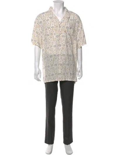 Pre-owned Levi's Floral Print Short Sleeve Shirt In Neutral