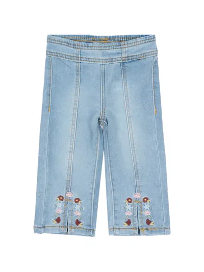 Levi's Babies' Floral-embroidered Jeans In Blue