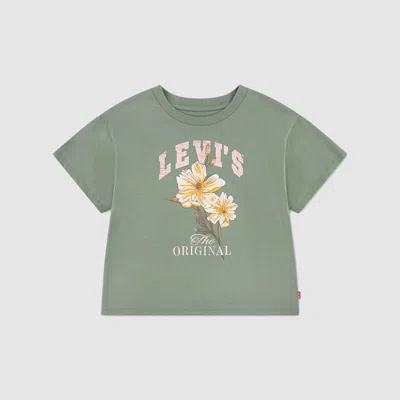 Levi's Flower Market Oversized Tee Little Girls 4-6x T-shirt 4 In Green