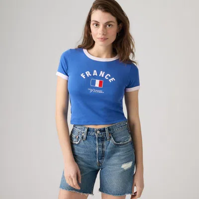 Levi's France Mini Ringer Tee T-shirt In Blue