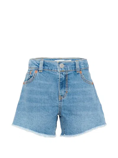 Levi's Kids' Frayed Denim Shorts In Blue