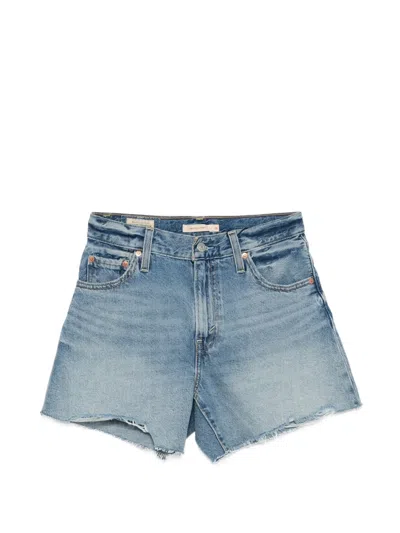 Levi's Frayed Denim Shorts In Blue