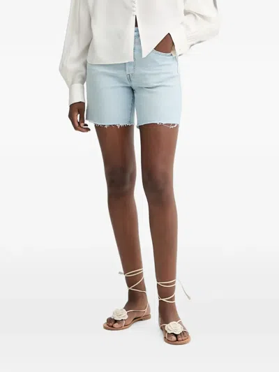 Levi's Frayed Shorts In Blue