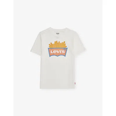 Levi's Kids' White French Fries Logo Cotton T-shirt 10-12 In Multi