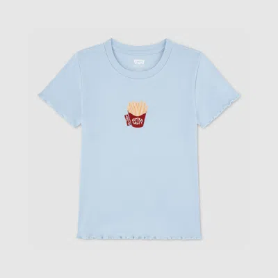 Levi's Fries Rib Knit Baby Top Big Girls 7-16 L In Blue
