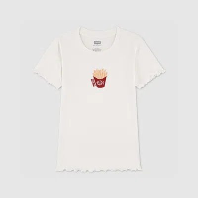 Levi's Fries Rib Knit Baby Top Big Girls 7-16 L In White