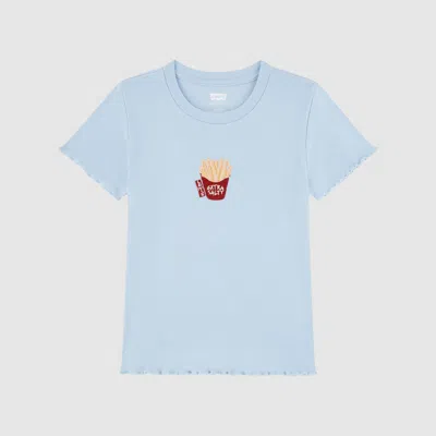 Levi's Fries Rib Knit Baby Top Little Girls 4-6x 4 In Blue