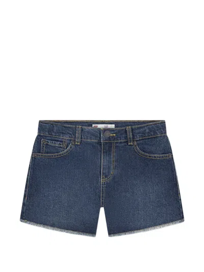 Levi's Kids' Fringed Shorts In Blue