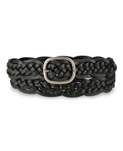 Levi's Fully Adjustable Skinny Braided Leather Belt In Black
