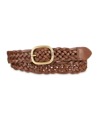 Levi's Fully Adjustable Skinny Braided Leather Belt In Tan Leather