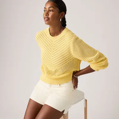 Levi's Gaelle Crochet Pullover In Yellow